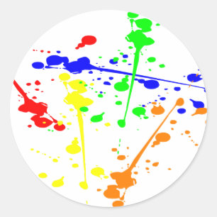 Sticker Rond Peindre splash art abstrait coloré