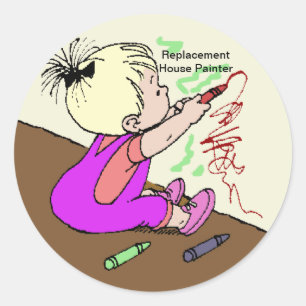 Sticker Rond Peintre de la maison de remplacement