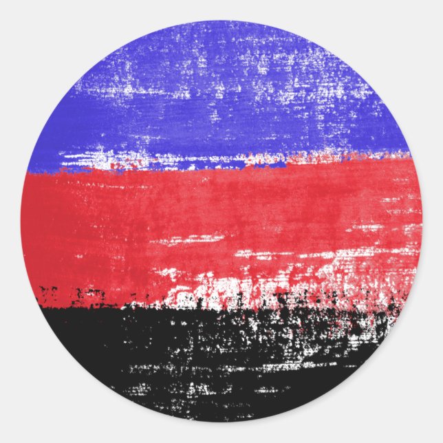 Sticker Rond Peinture à fierté polyamorale (Devant)