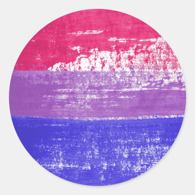 Sticker Rond Peinture à fioritures bisexuelle (Devant)