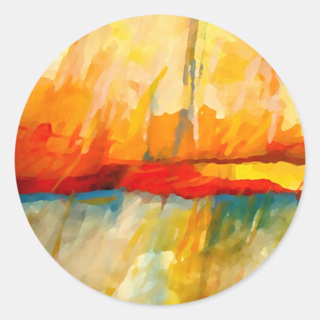 Sticker Rond Peinture Abstraite moderne (Devant)