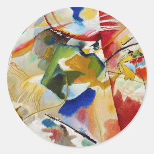 Sticker Rond Peinture avec Centre Vert par Wassily Kandinsky