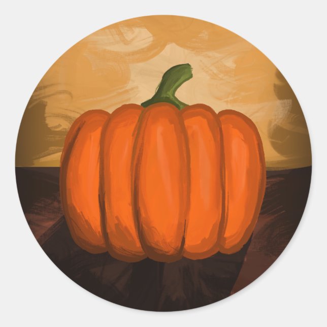 Sticker Rond Peinture citrouille (Devant)
