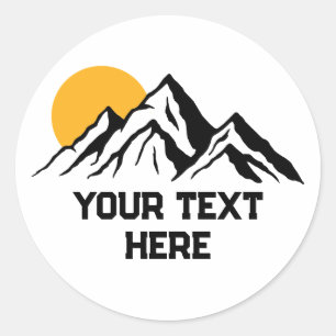 Sticker Rond Peinture de Montagne Personnalisée Désert