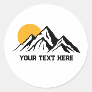 Sticker Rond Peinture de montagne Wilderness Personnalisé