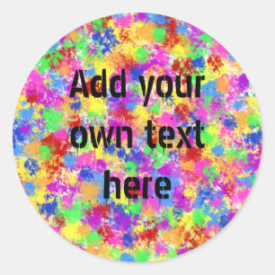 Sticker Rond Peinture de peinture arc-en-ciel de couleur vive A
