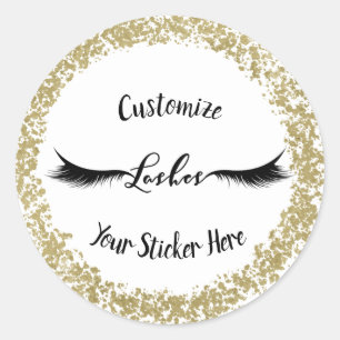 Sticker Rond Peinture d'or moderne Strot Glam Maquillage Eyelas