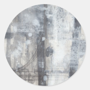 Sticker Rond Peinture gris contemporaine