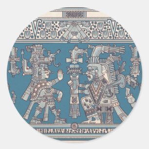 Sticker Rond Peinture murale maya de Tulum