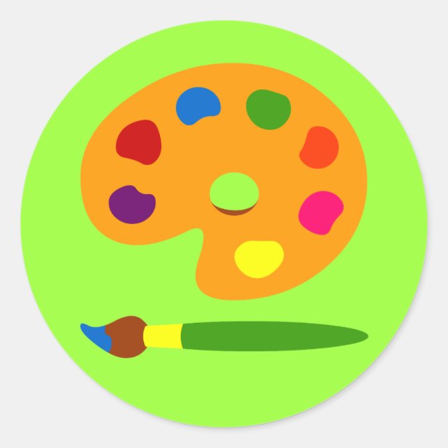Sticker Rond Peinture Palette (Devant)