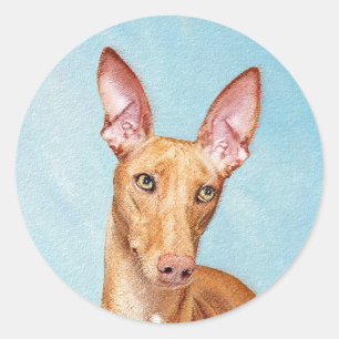 Sticker Rond Peinture Pharaon Hound - Cute Original Chien Art