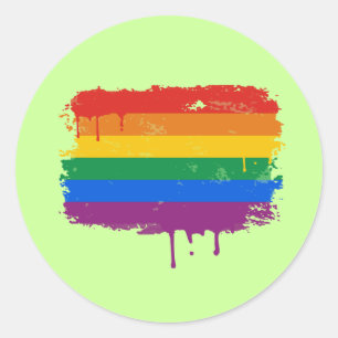 Sticker Rond Peinture Rainbow