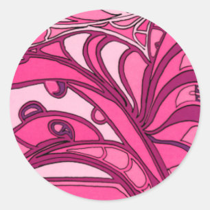 Sticker Rond Peinture rose abstraite de panneau