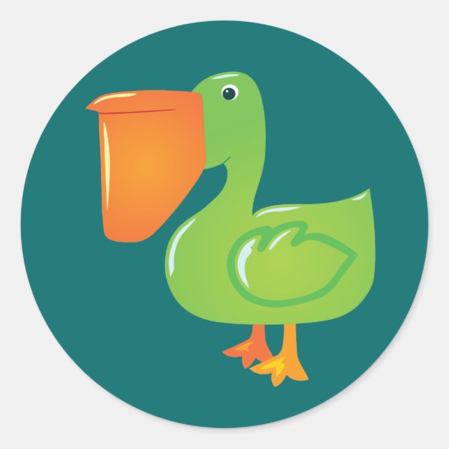 Sticker Rond Pélican (Devant)