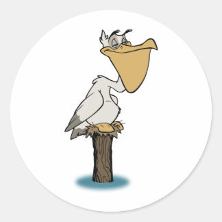 Sticker Rond Pélican - délivrance d'oiseau