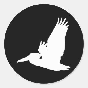 Sticker Rond Pélican volant