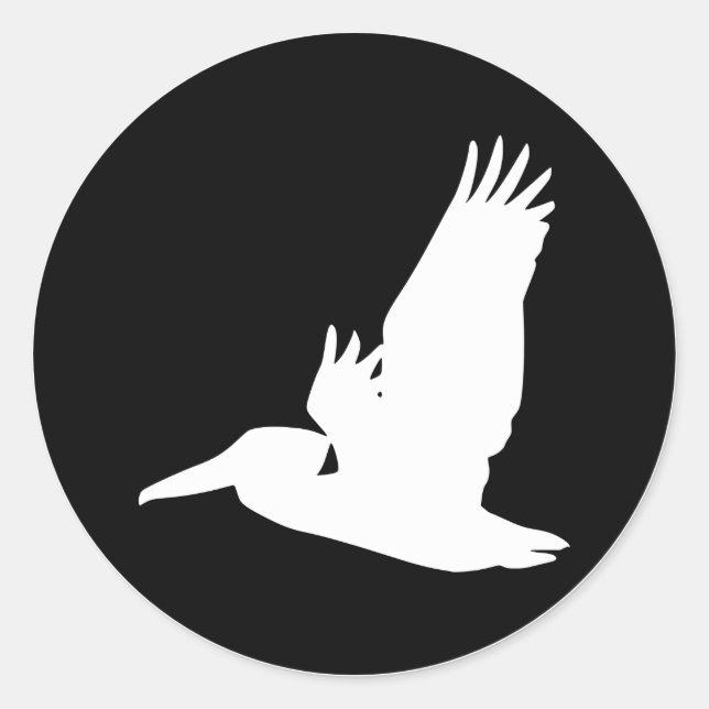 Sticker Rond Pélican volant (Devant)
