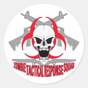 Sticker Rond peloton tactique 2 de réponse de zombi