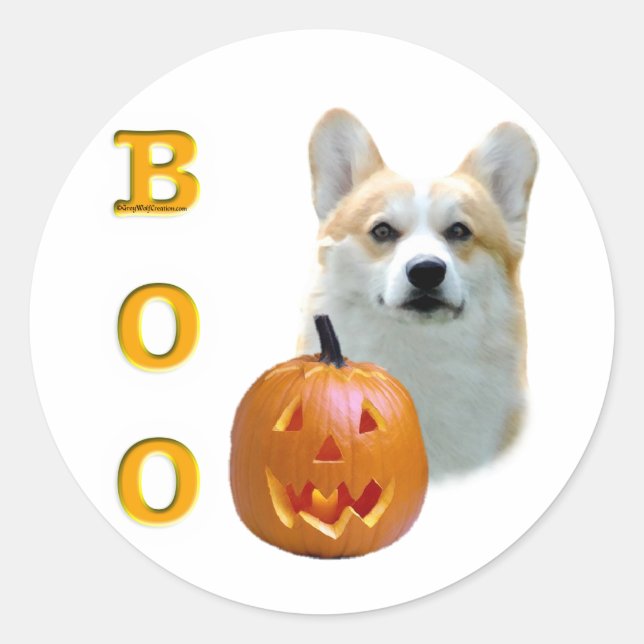 Sticker Rond Pembroke Welsh Corgi Boo (Devant)
