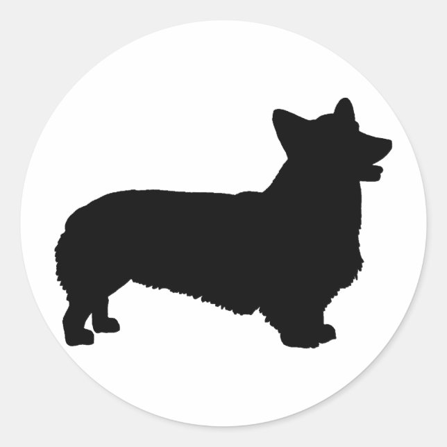 Sticker Rond Pembroke Welsh Corgi (noir) (Devant)