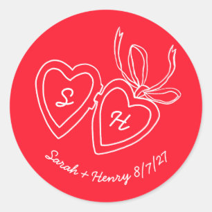 Sticker Rond Pendentif coeur fantaisiste doodle esquisse modern