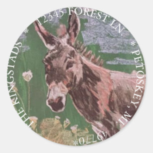 Sticker Rond Penelope l'âne