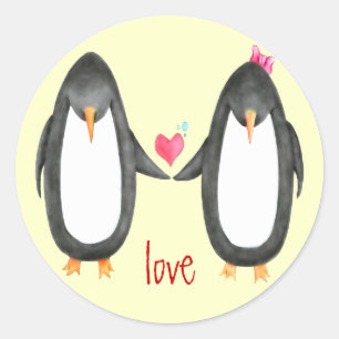 Sticker Rond Pengin Luv