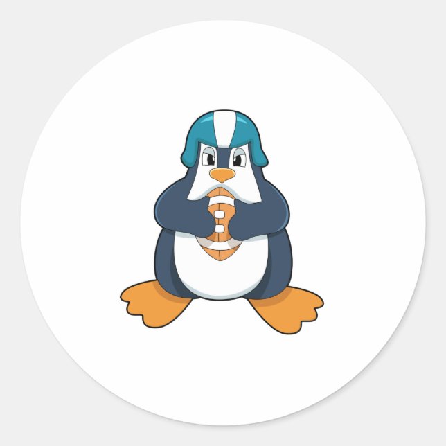 Sticker Rond Penguin de football (Devant)