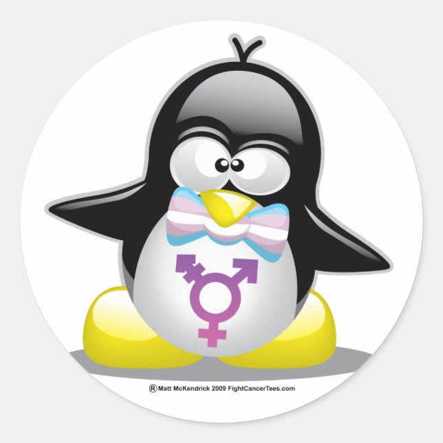 Sticker Rond Penguin transgenre (Devant)