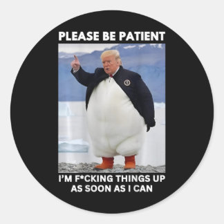 Sticker Rond Penguins contre les tarifs douaniers Mains de prot
