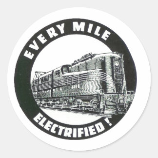 Sticker Rond Pennsylvania Railroad tous les milles électrifiés
