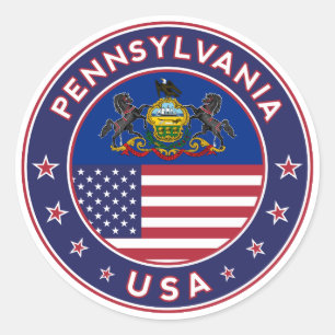 Sticker Rond Pennsylvanie autocollant, étui téléphonique, sac f