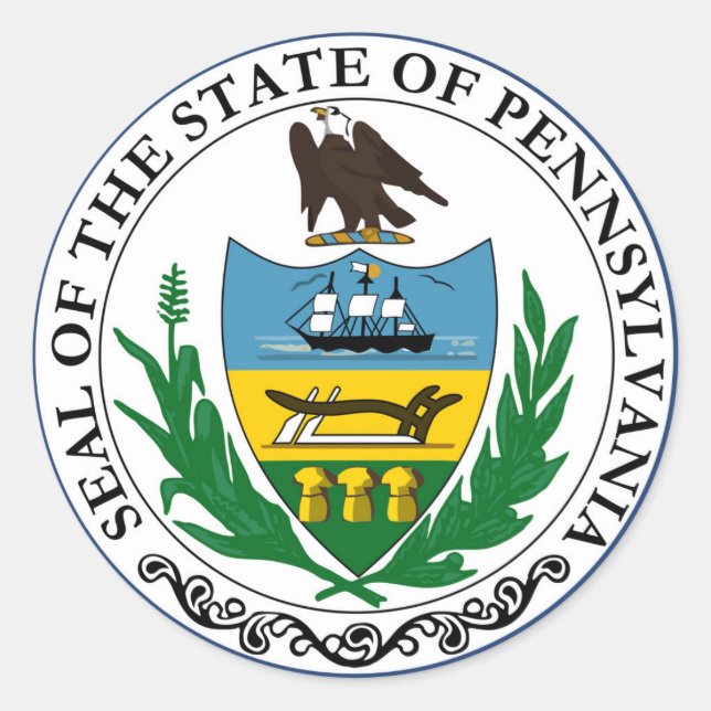 Sticker Rond Pennsylvanie sceau de l'état symbole de la républi (Devant)