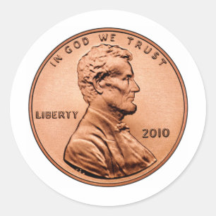 STICKER ROND PENNY DE LINCOL