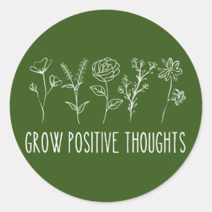 Sticker Rond Pensées Positives Esthétique 