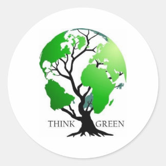 Sticker Rond Pensez vert