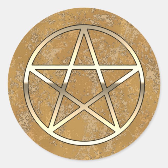 Sticker Rond Pentacle d'or (Devant)