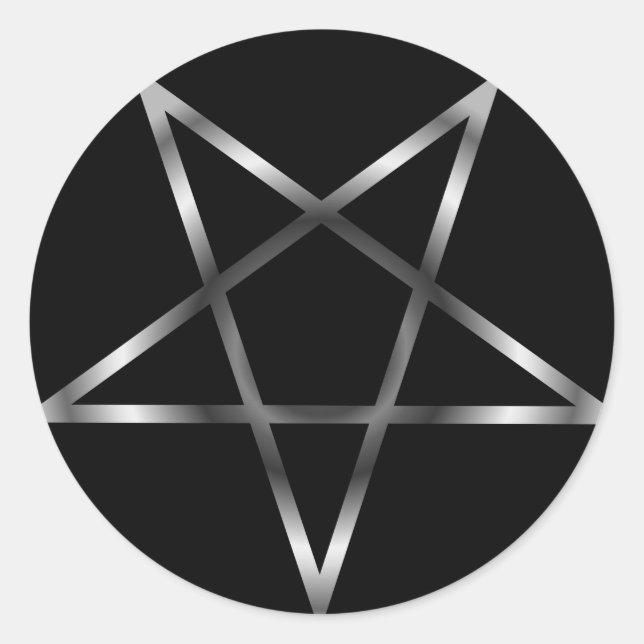 Sticker Rond Pentacle en argent (Devant)