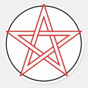 Sticker Rond Pentacle rouge et noir