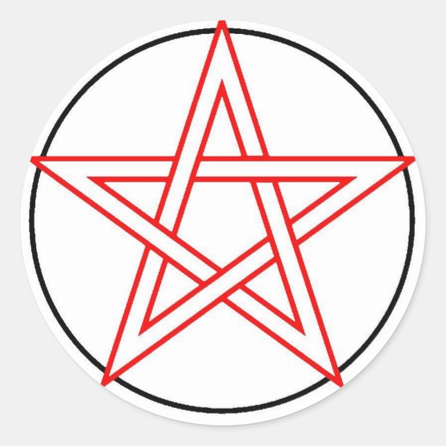 Sticker Rond Pentacle rouge et noir (Devant)