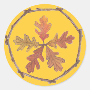 Sticker Rond Pentagone étoilé d'automne
