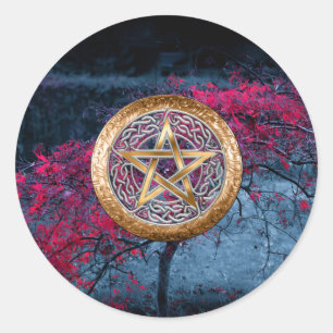 Sticker Rond Pentagram Pagan Wiccan Alter le tissu