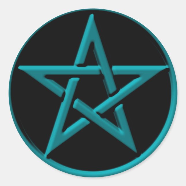 Sticker Rond pentagramme bleu (Devant)