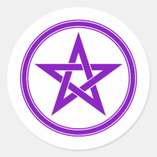 Sticker Rond Pentagramme de pentacle pourpre
