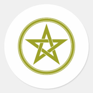 Sticker Rond pentagramme d'or