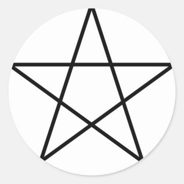 Sticker Rond Pentagramme en cercle (Devant)