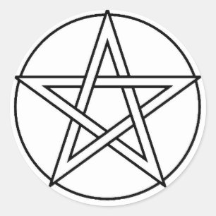 Sticker Rond Pentagramme noir