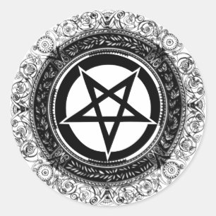Sticker Rond Pentagramme orné