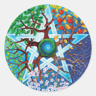 Sticker Rond pentagramme-saisons