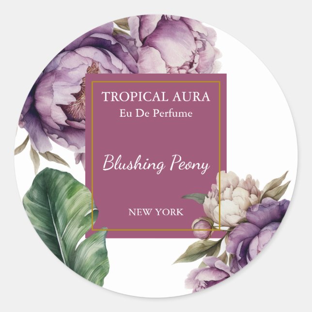 Sticker Rond Peony Perfume Label (Devant)